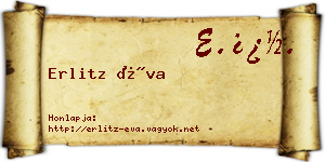 Erlitz Éva névjegykártya